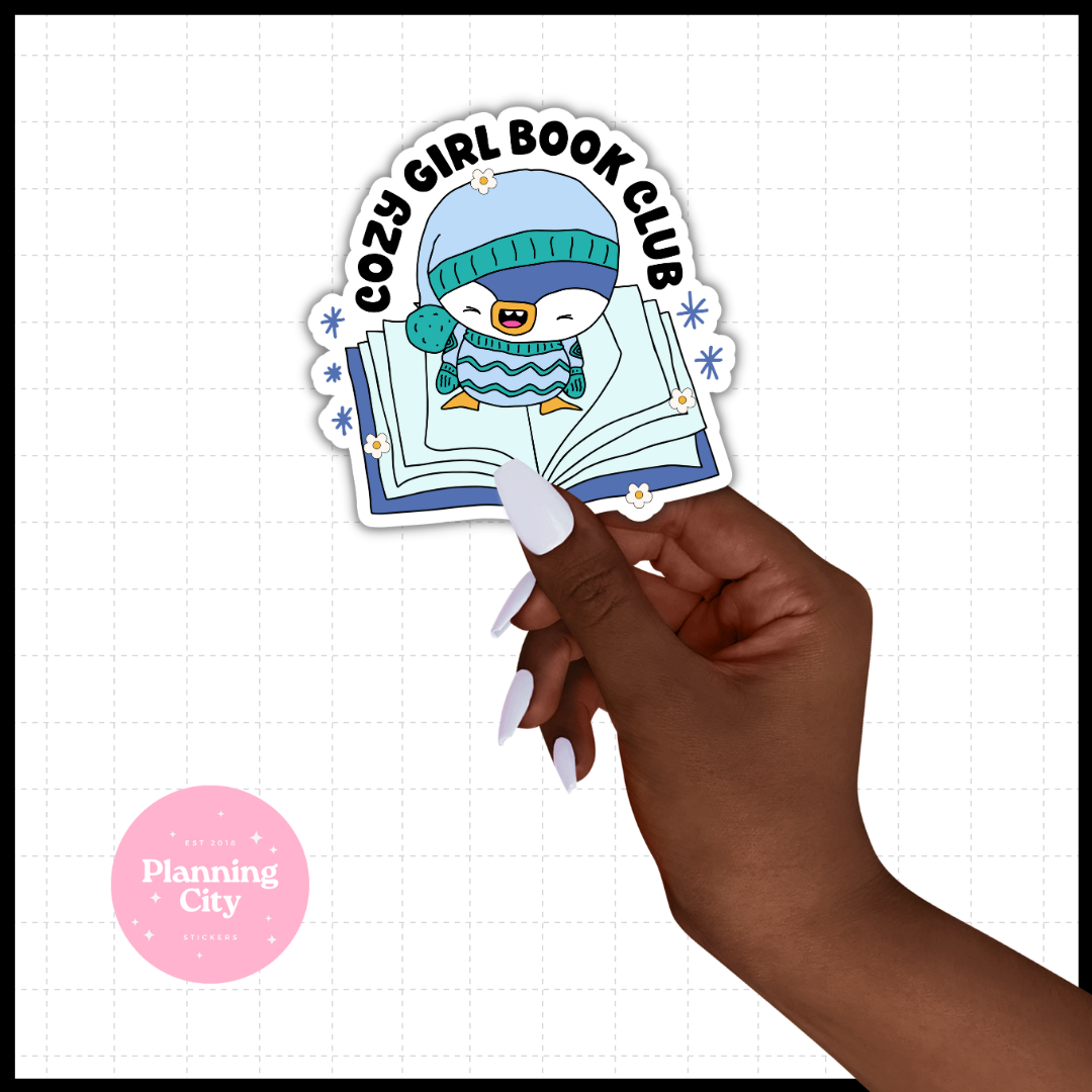 Cozy Girl Book Club II Vinyl Die Cut Sticker