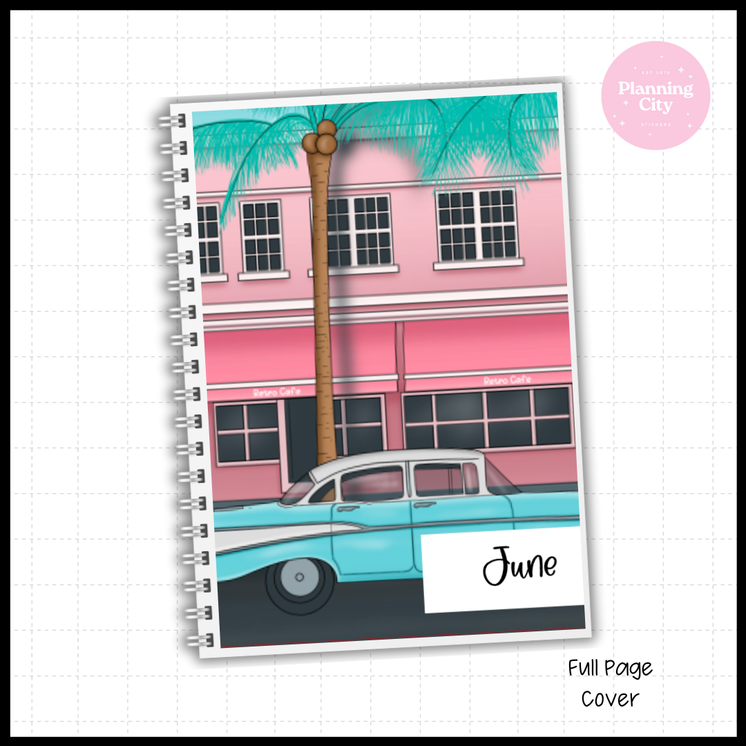 Retro Miami Full Cover Sticker (Month / No Month Option)
