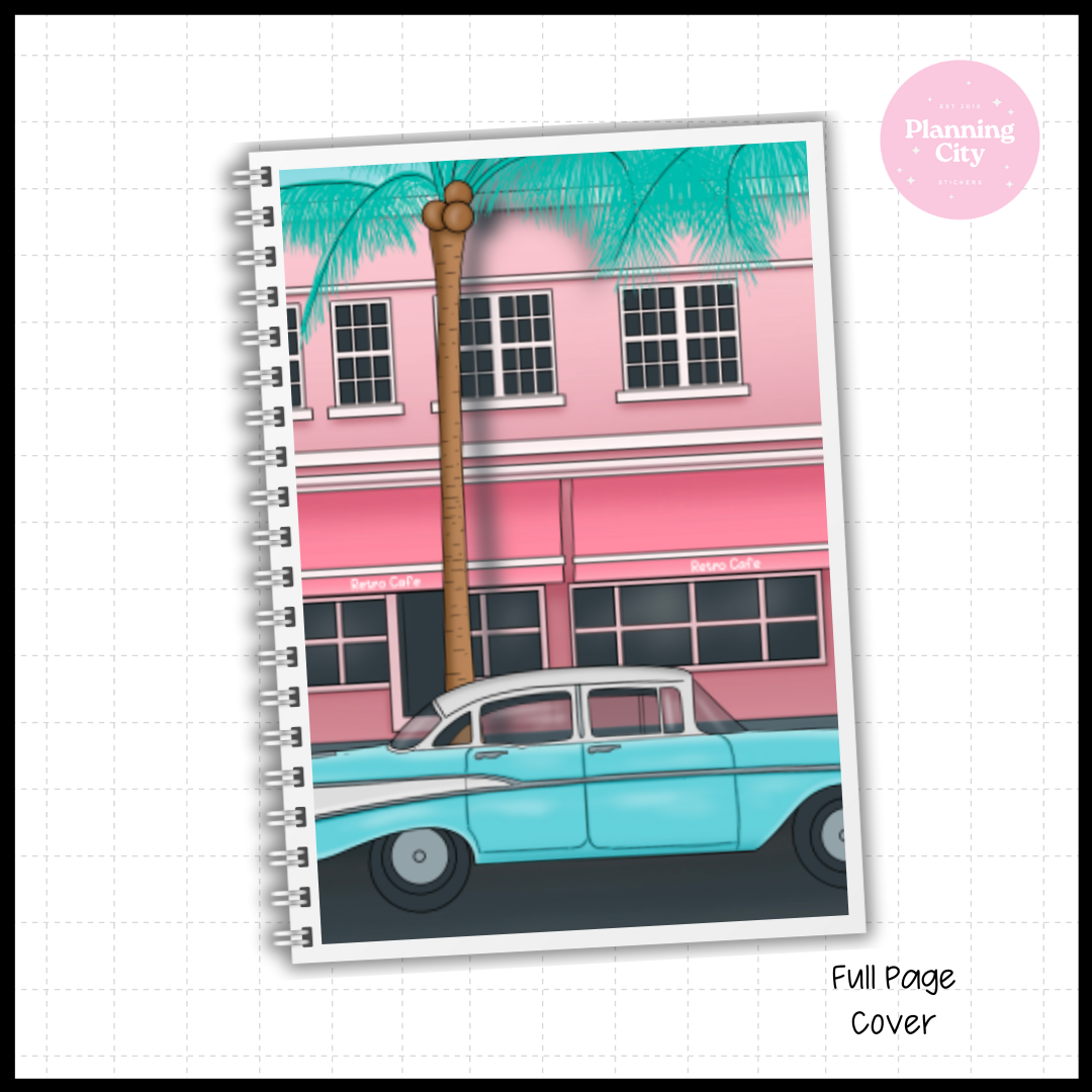 Retro Miami Full Cover Sticker (Month / No Month Option)