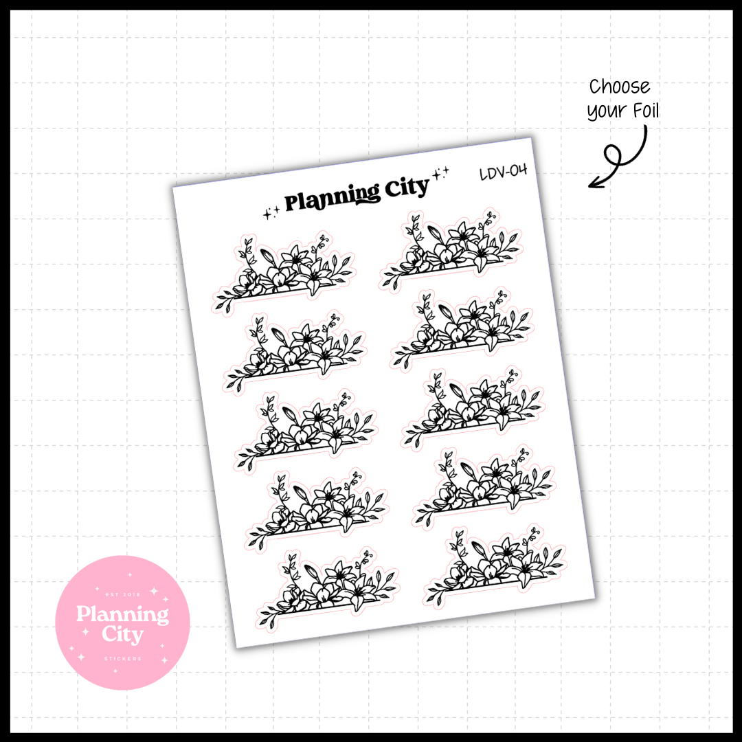 Floral Dividers LDV-04 II Foiled Functional