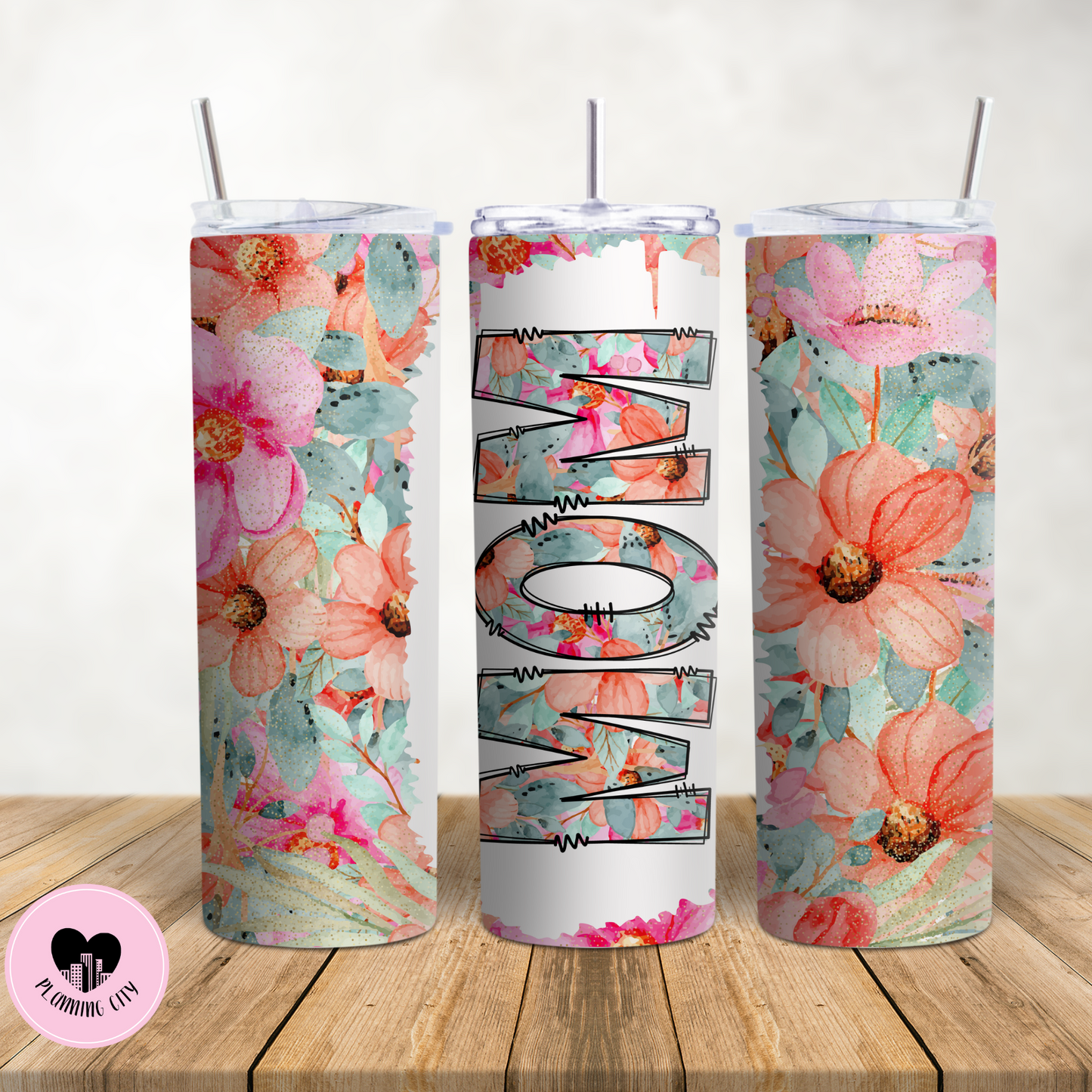 Mom Floral 20 Oz Tumbler
