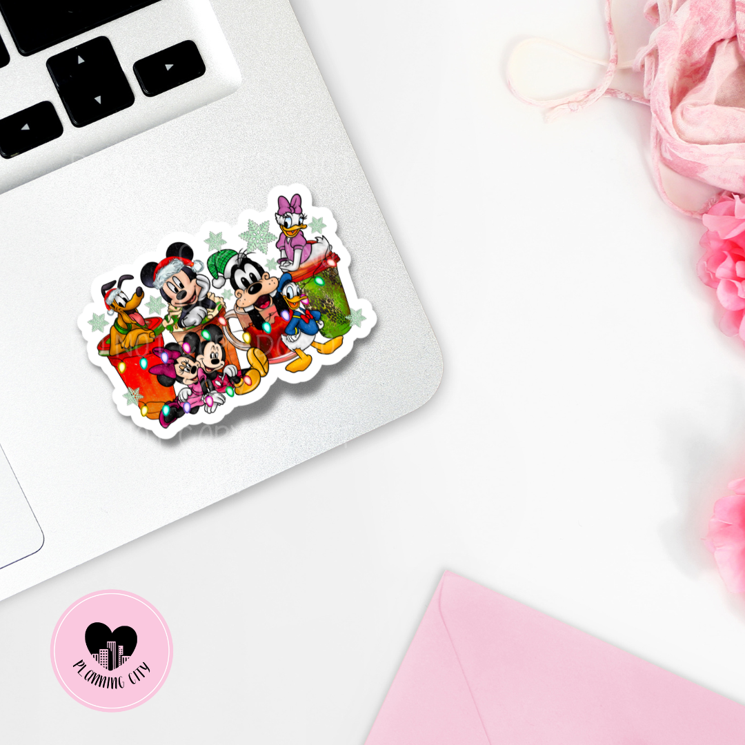 Mouse & Friends Winter Coffee II Vinyl Die Cut Sticker