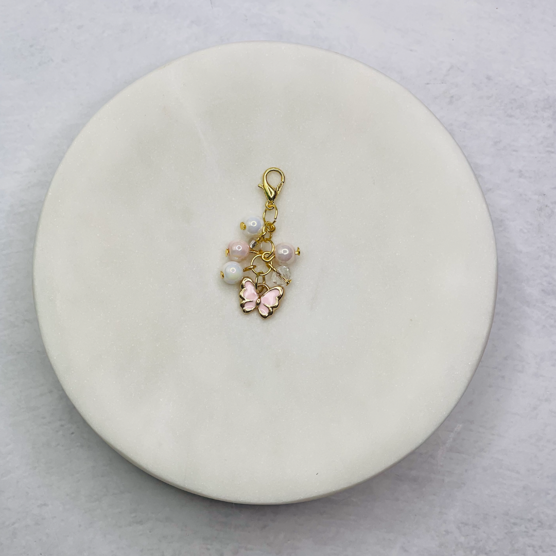 Charm Bead Butterfly (Baby Pink) Planner Clip