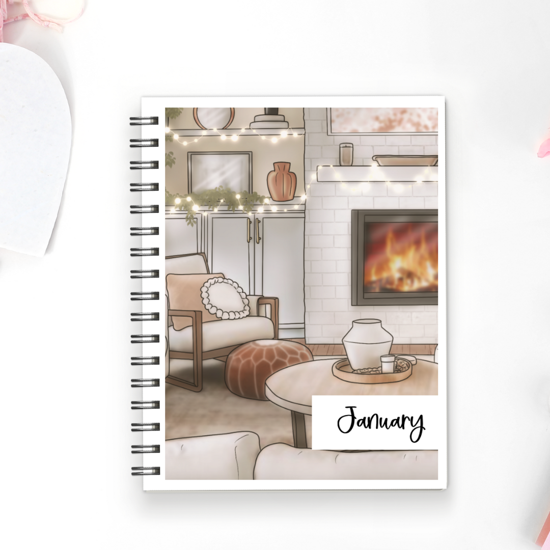 Cozy Living Room Full Cover Sticker (Month / No Month Option)