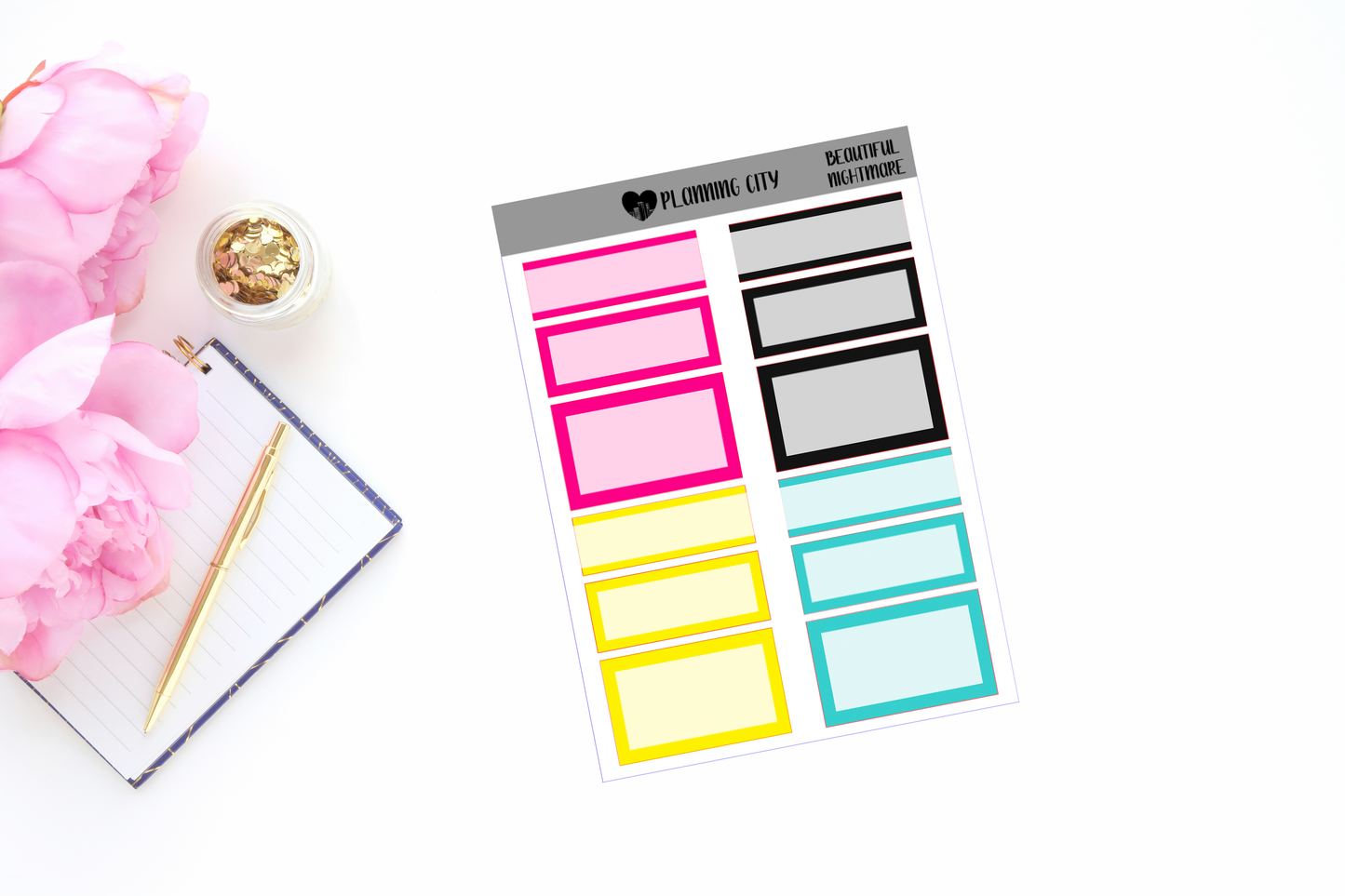 Beautiful Nightmare Functional Boxes Add on Planner Stickers