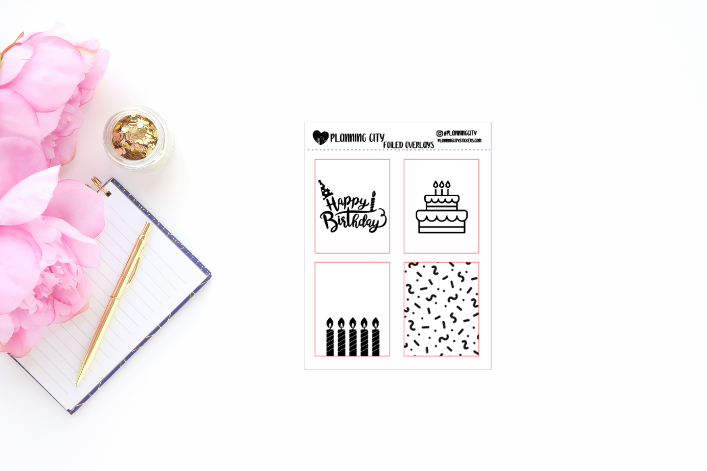 Birthday Confetti Foiled Overlay