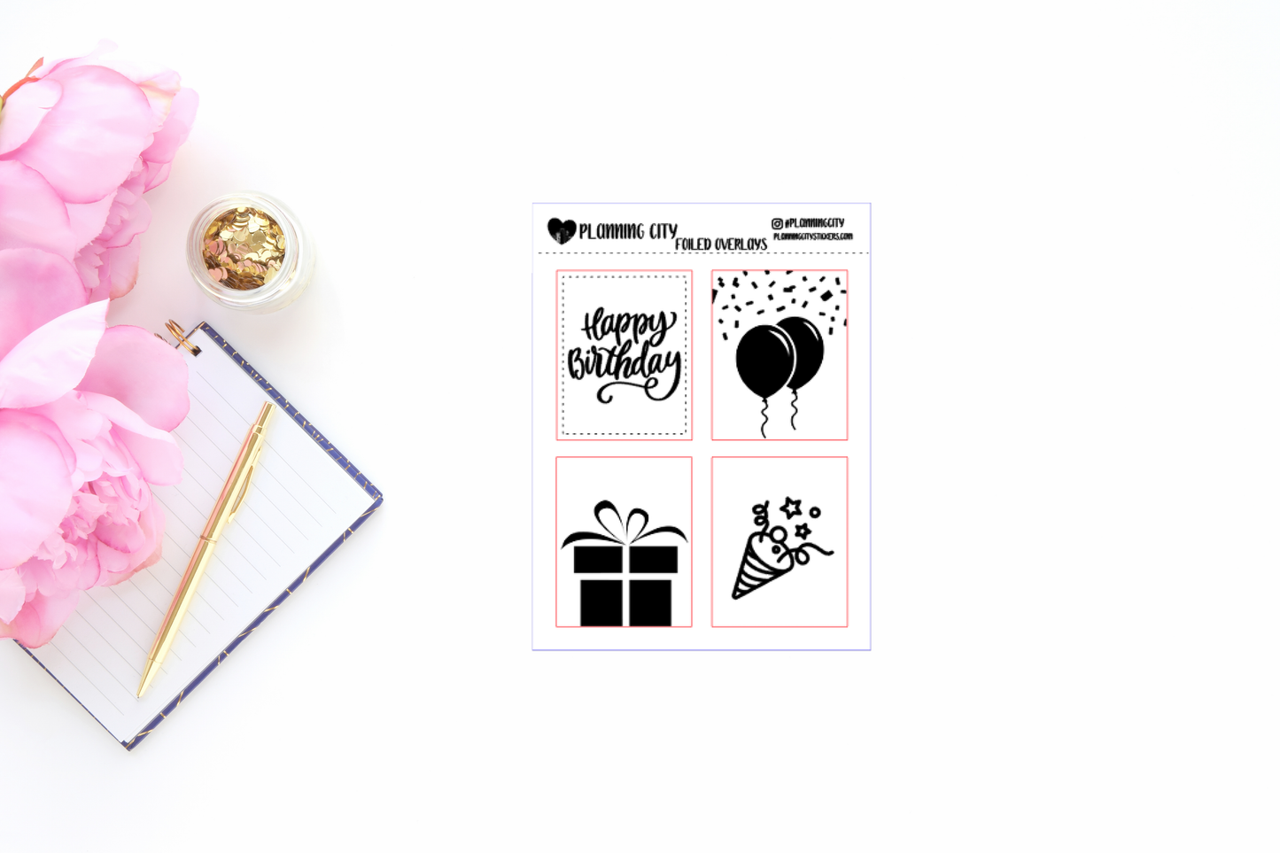 Birthday Present Foiled Overlay