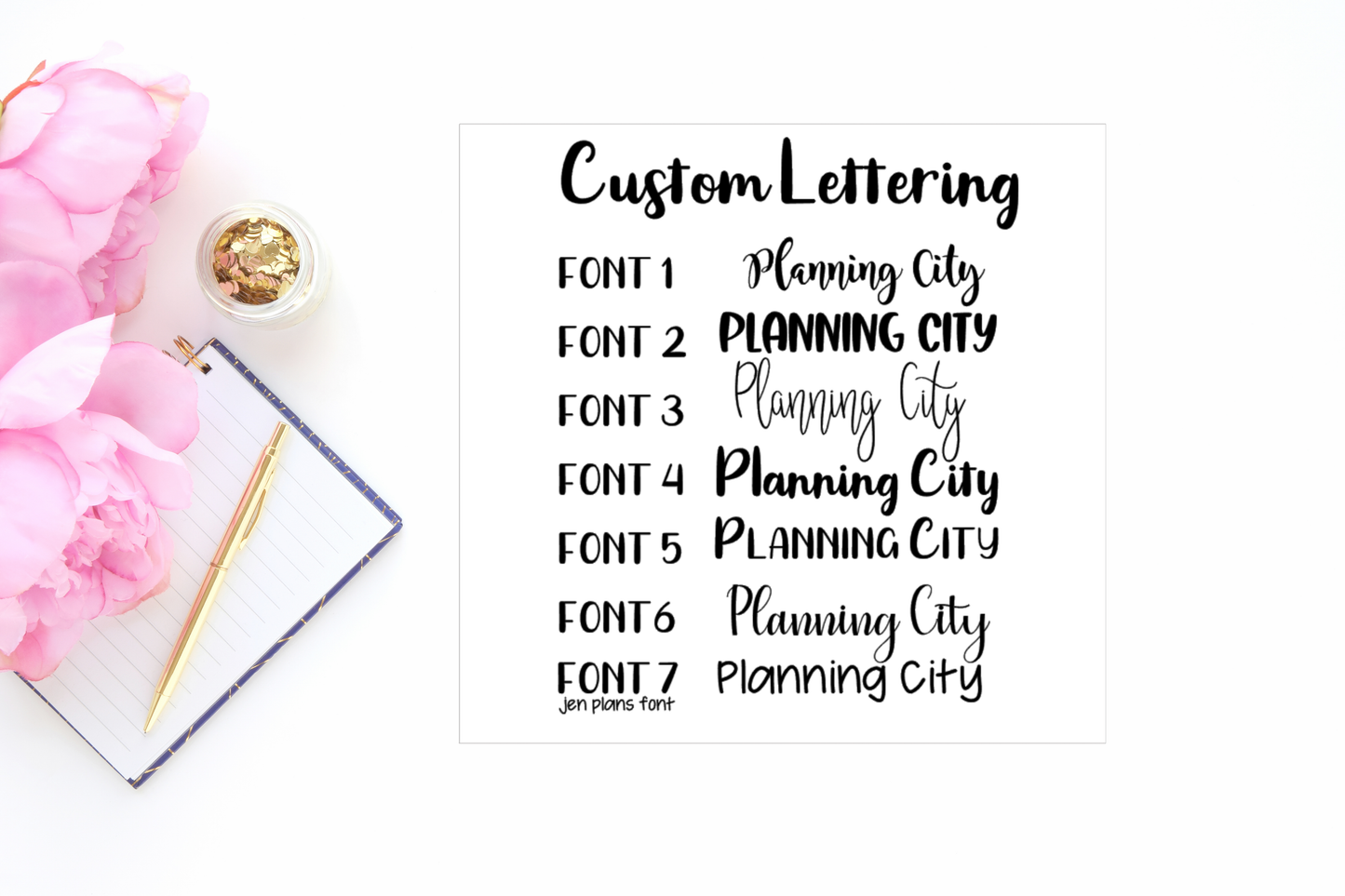 Custom Lettering Planner Sticker
