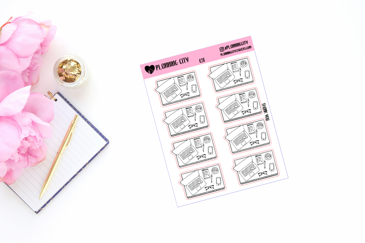 Work Desk Flat Lay 031 II Foiled Icon