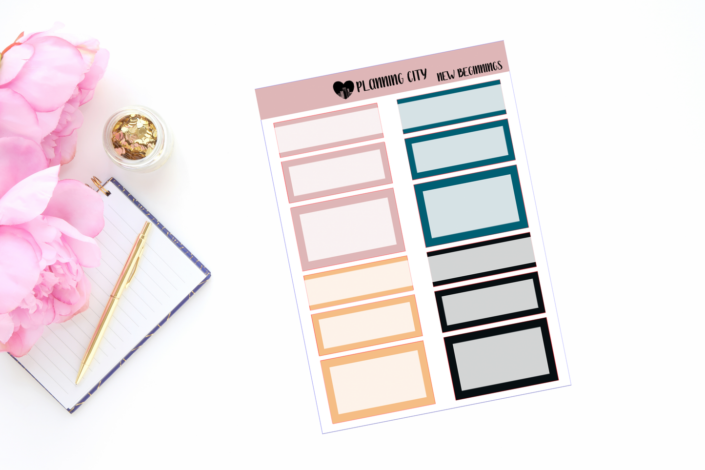 New Beginnings Functional Boxes Add on Planner Stickers