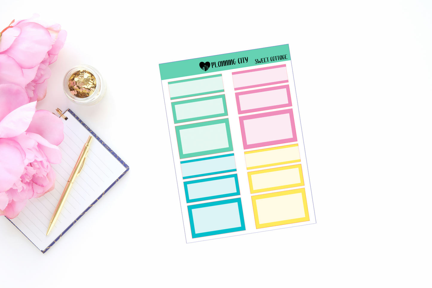 Sweet Cottage Functional Boxes Add on Planner Stickers