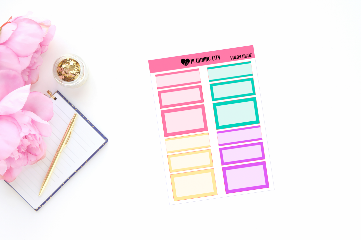 Vacay Mode Functional Boxes Add on Planner Stickers