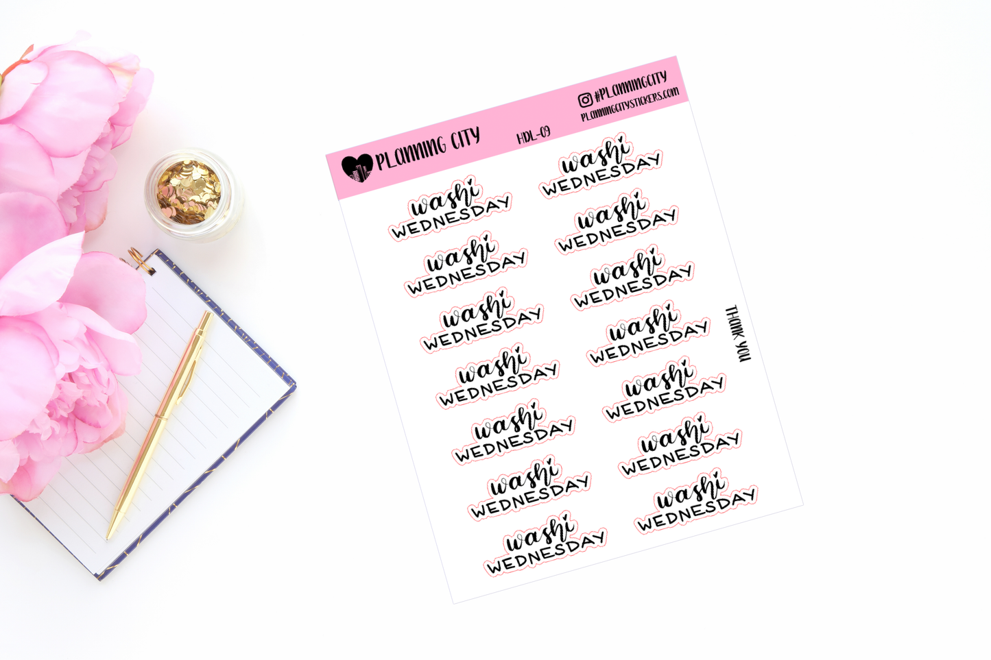 Washi Wednesday Clear II Hand Lettered Foiled Word