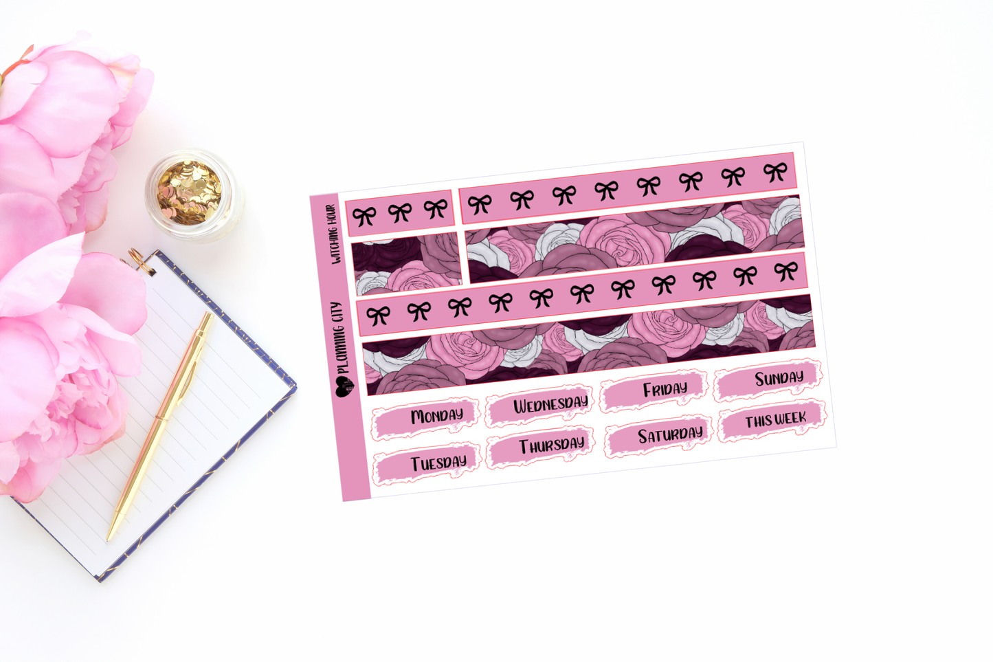 Witching Hour Bow Foiled Washi & Date Covers Add on
