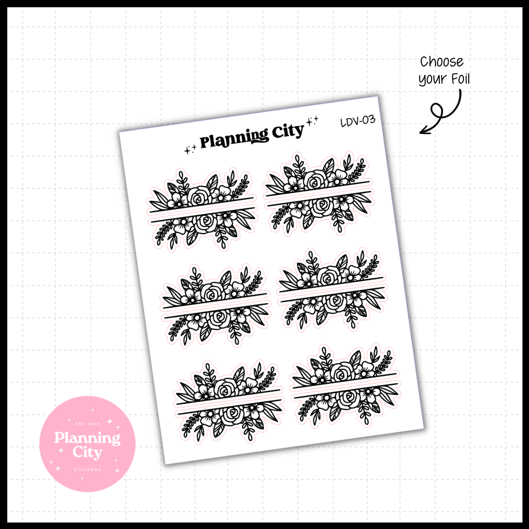 Floral Dividers LDV-03 II Foiled Functional