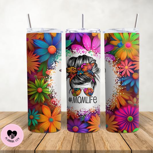 Colorful Floral Mom 20 Oz Tumbler