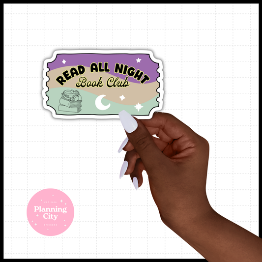 Read All Night Club II Vinyl Die Cut Sticker