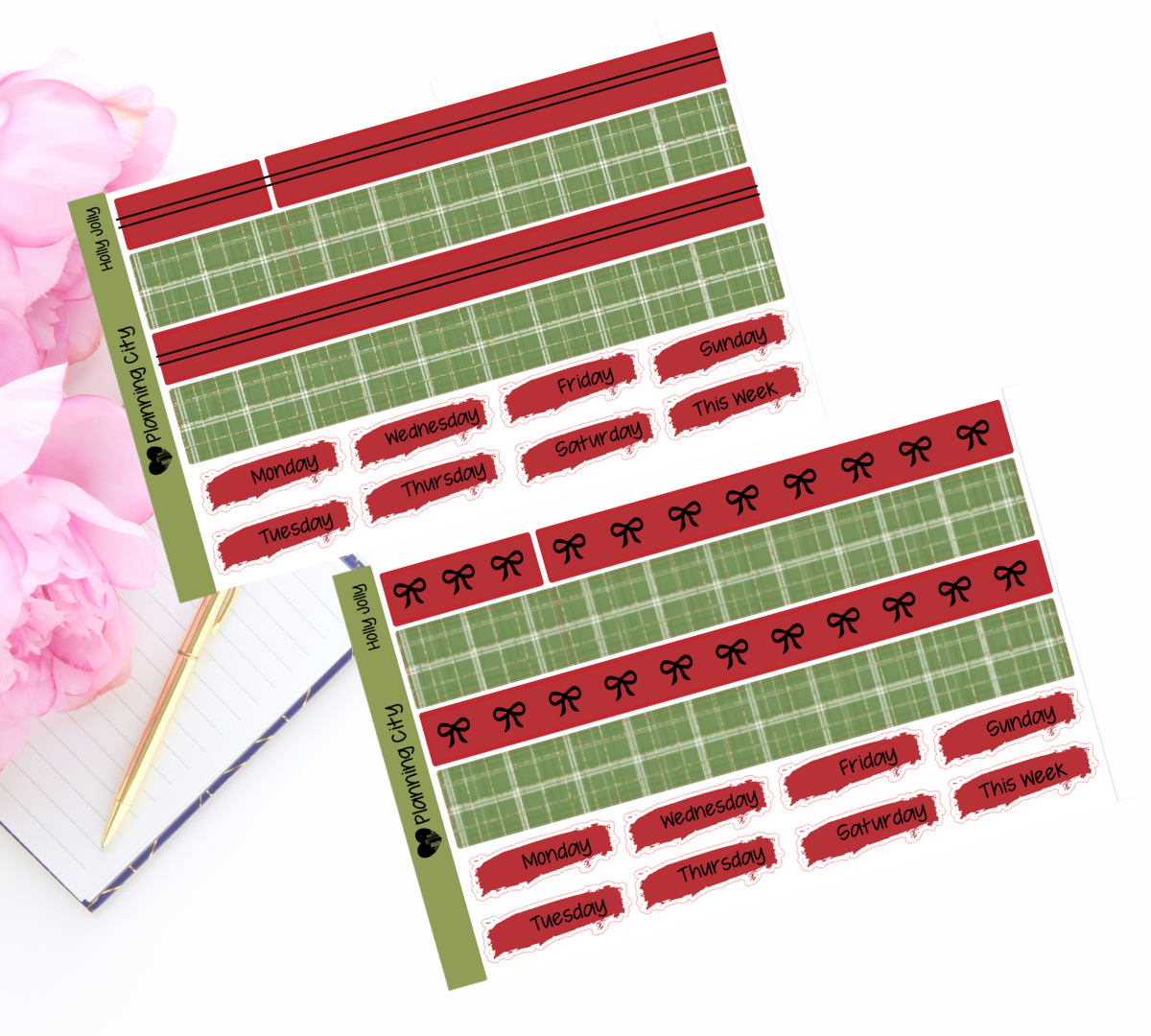 Holly Jolly Foiled Washi & Date Covers Add on