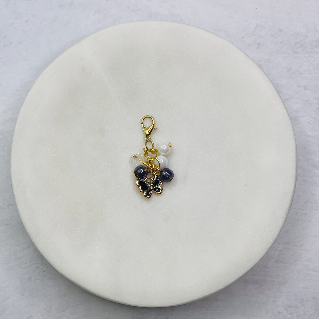 Charm Bead Butterfly (Black) Planner Clip