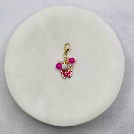 Charm Bead Butterfly (Hot Pink) Planner Clip