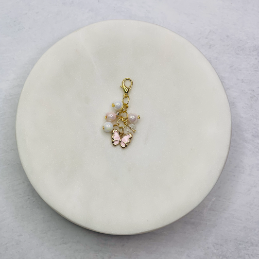 Charm Bead Butterfly (Baby Pink) Planner Clip