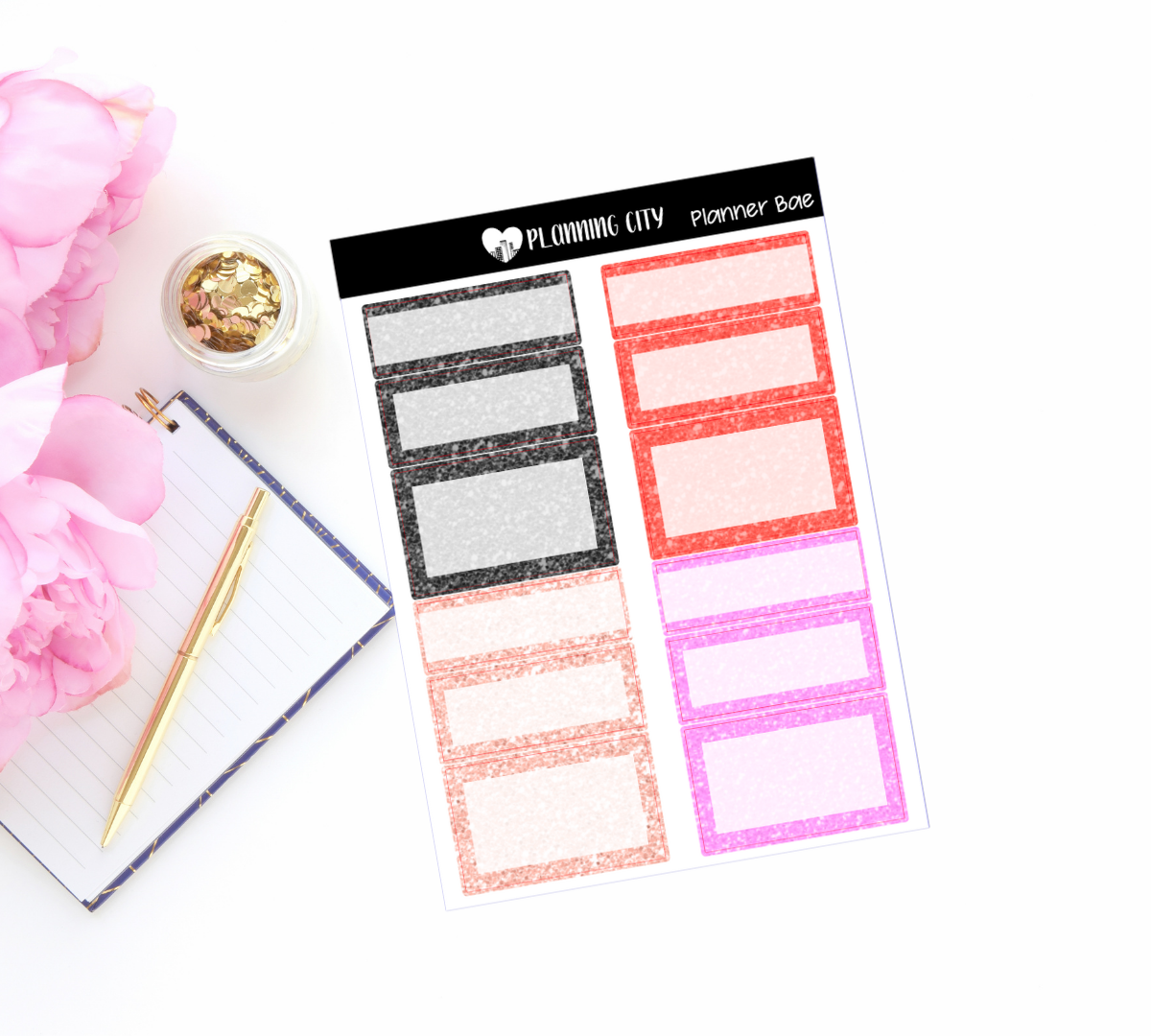 Planner Bae Glitter Functional Boxes Add on