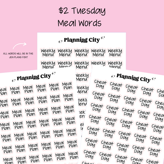 Meal Words II $2 Tuesday Deal