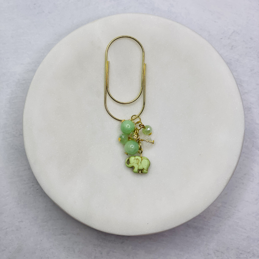 Charm Bead Elephant (Light Green) Planner Clip