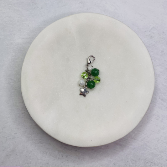 Charm Bead Star Green Planner Clip