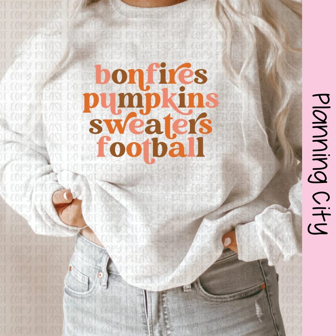 Bonfire, Pumpkins, Sweaters, Football
