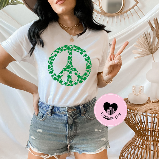 Shamrock Peace Sign T-Shirt