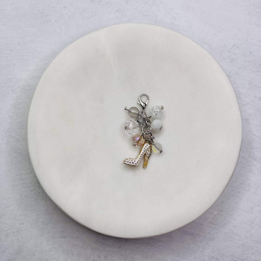 Charm Bead Heel (White) Planner Clip