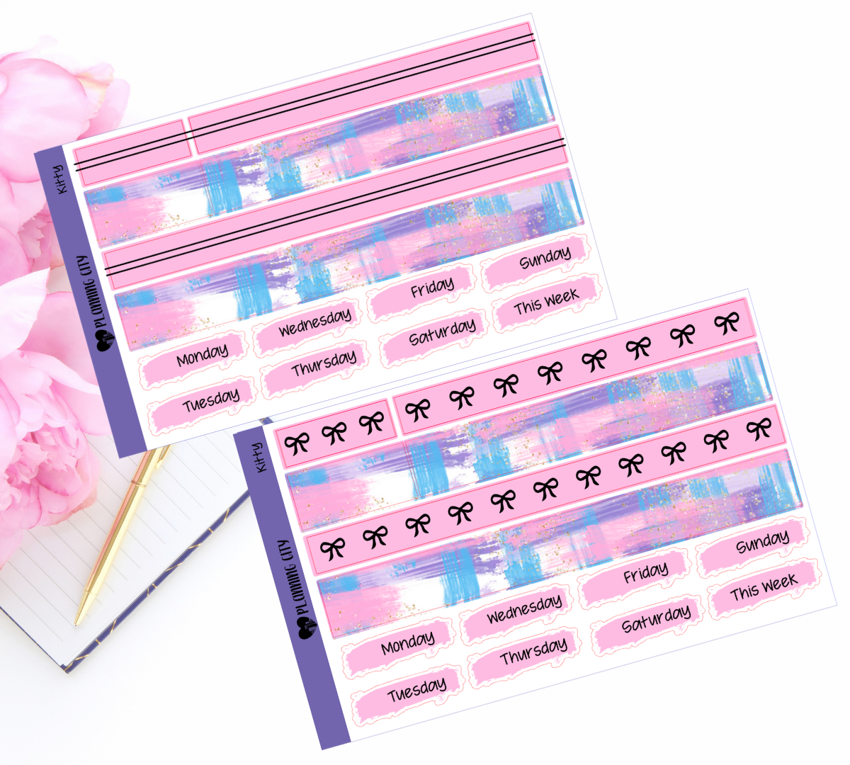 Kitty Foiled Washi & Date Covers Add on