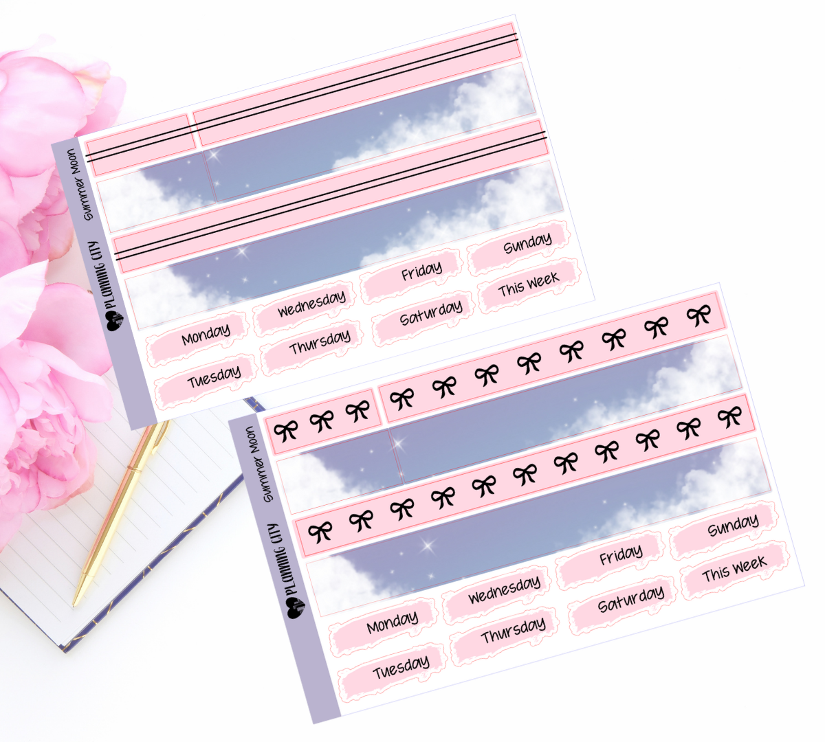 Summer Moon Foiled Washi & Date Covers Add on