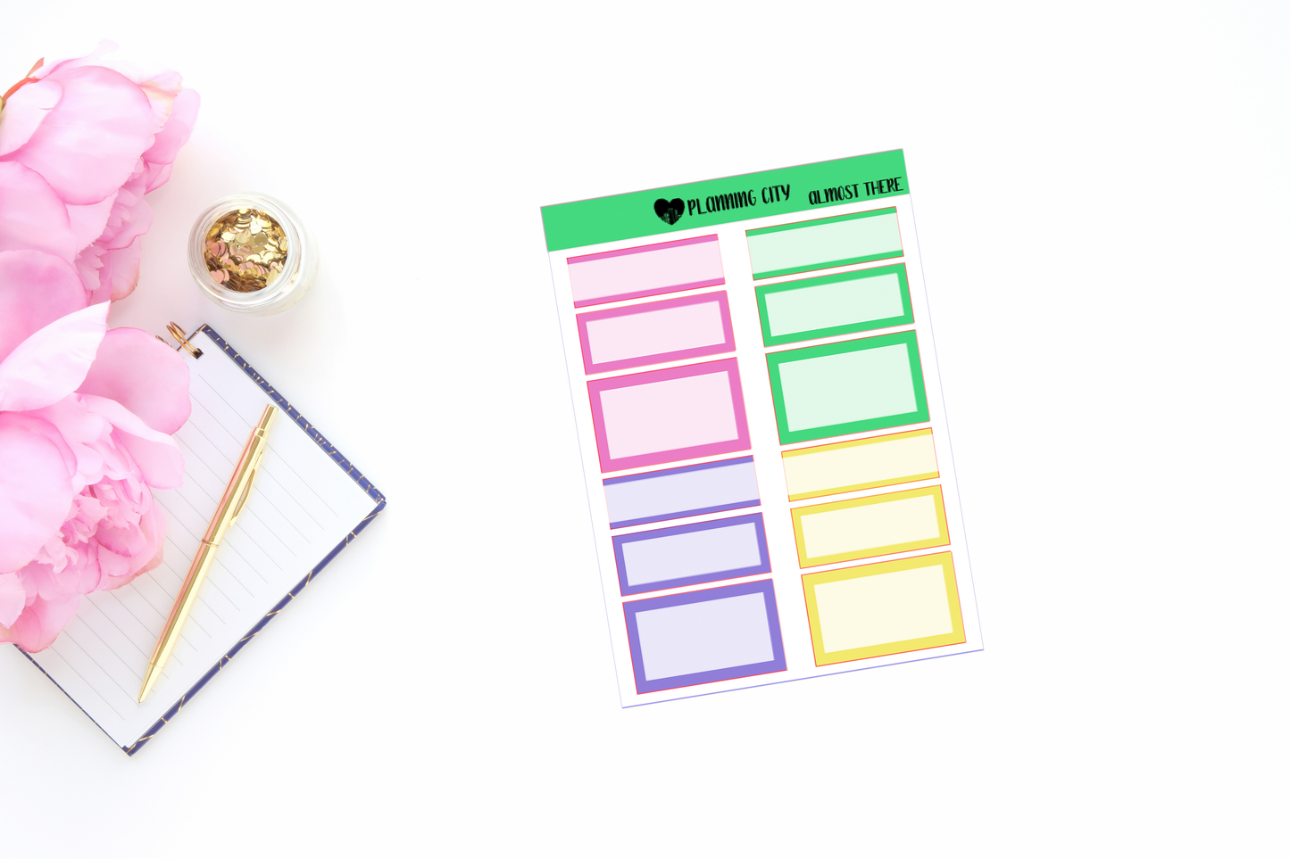Almost There Functional Boxes Add on Planner Stickers