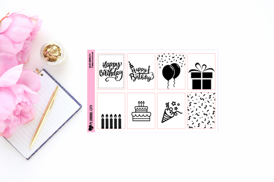 Happy Birthday Sampler II Foiled Overlays