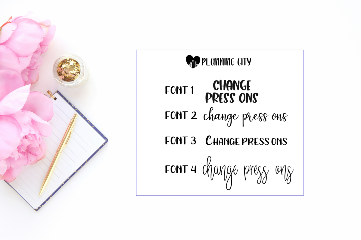 Change Press Ons II Foiled Word