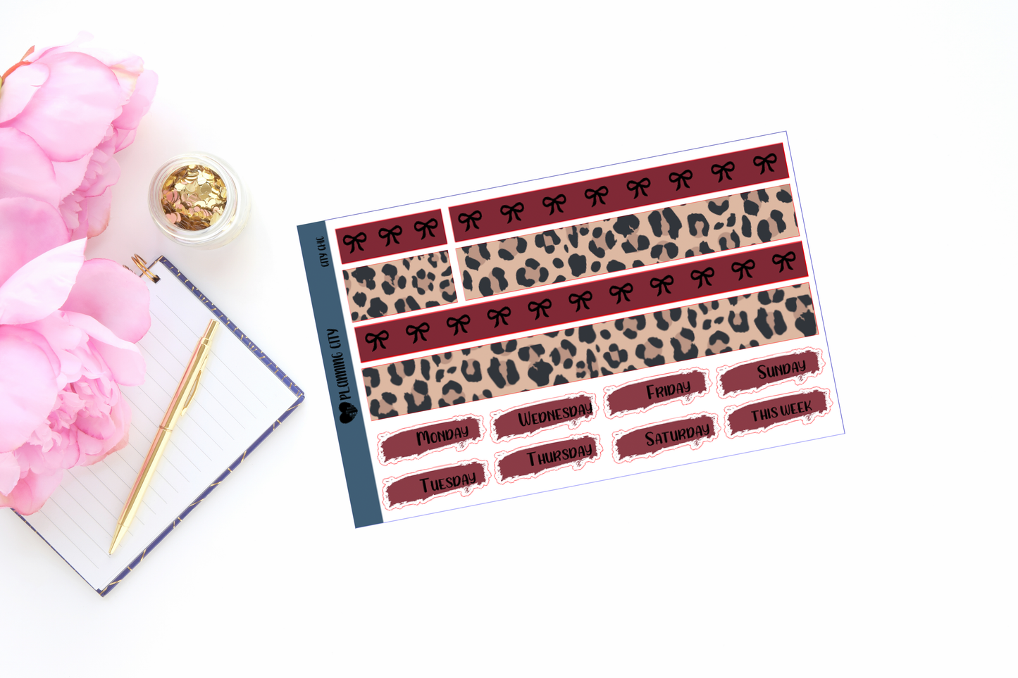 City Chic Bow Foiled Washi & Date Covers Add on