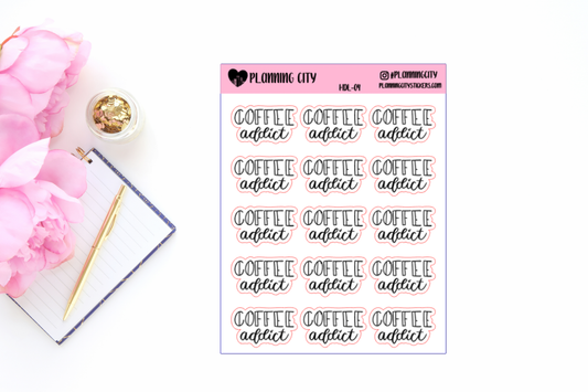 Coffee Addict II Hand Lettered Foiled