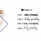 Daily Spending II Foiled Word