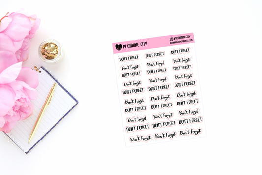 Don't Forget II Foiled Word