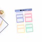 First Day Back Functional Boxes Add on Planner Stickers