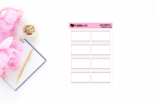 Foiled Line Half Box Functional Planner Stickers