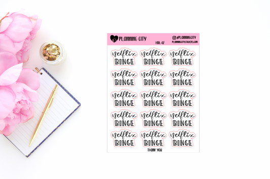 Netflix Binge II Hand Lettered Foiled Word