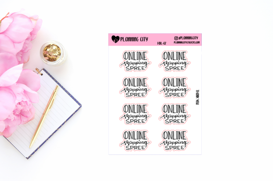 Online Shopping Spree II  Hand Lettered Foiled Word