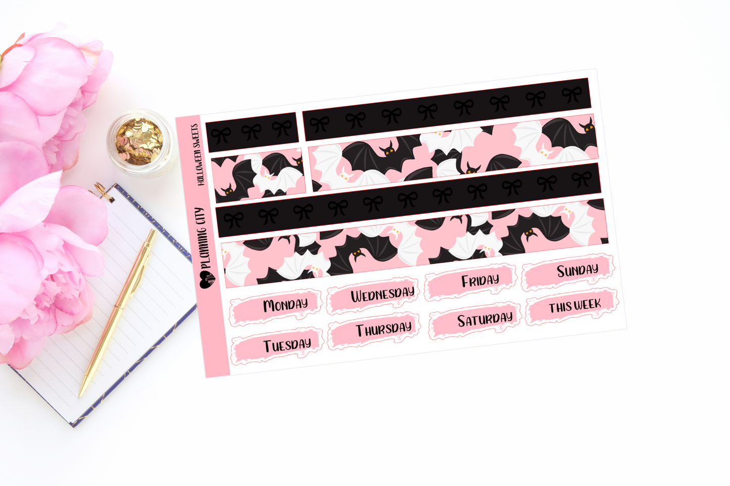 Halloween Sweets Bow Foiled Washi & Date Covers Add on