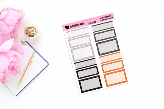 Homebound Glitter Functional Boxes Add on Planner Stickers