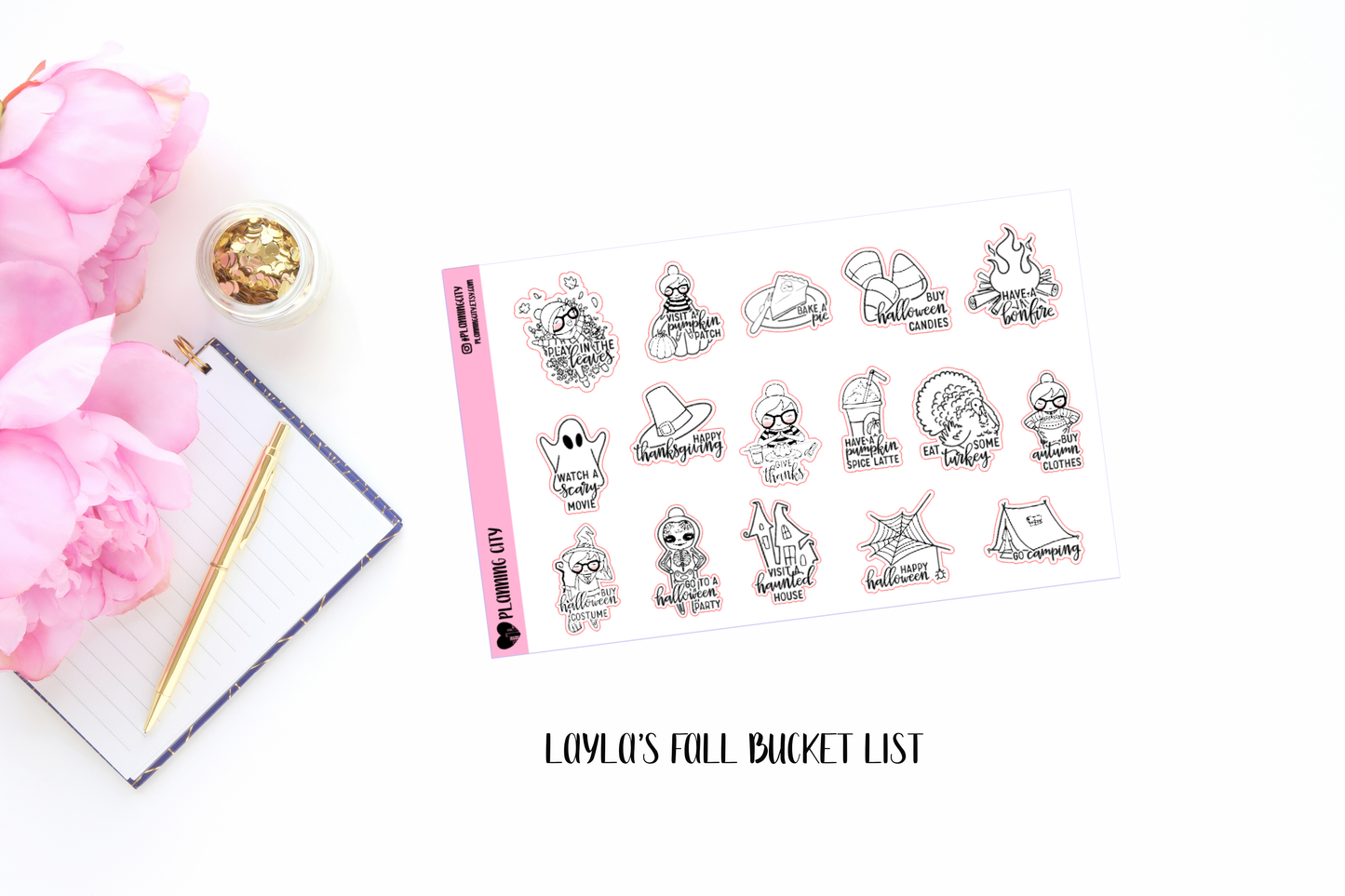 Layla's Fall Bucket List Foiled Planner Stickers