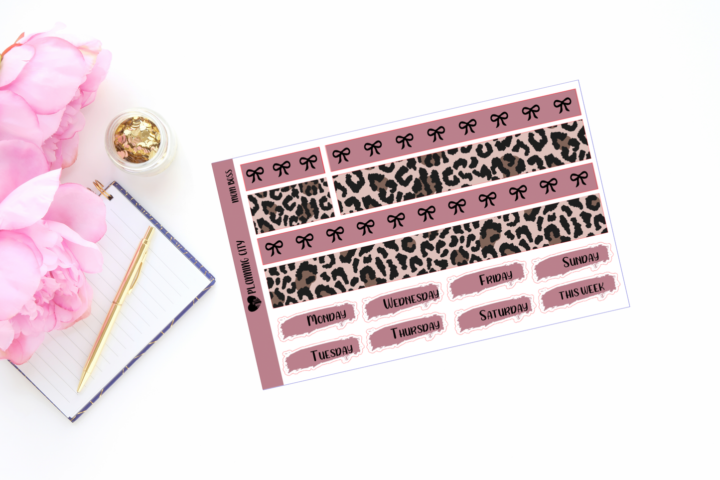 Mom Boss Foiled Washi & Date Covers Add on