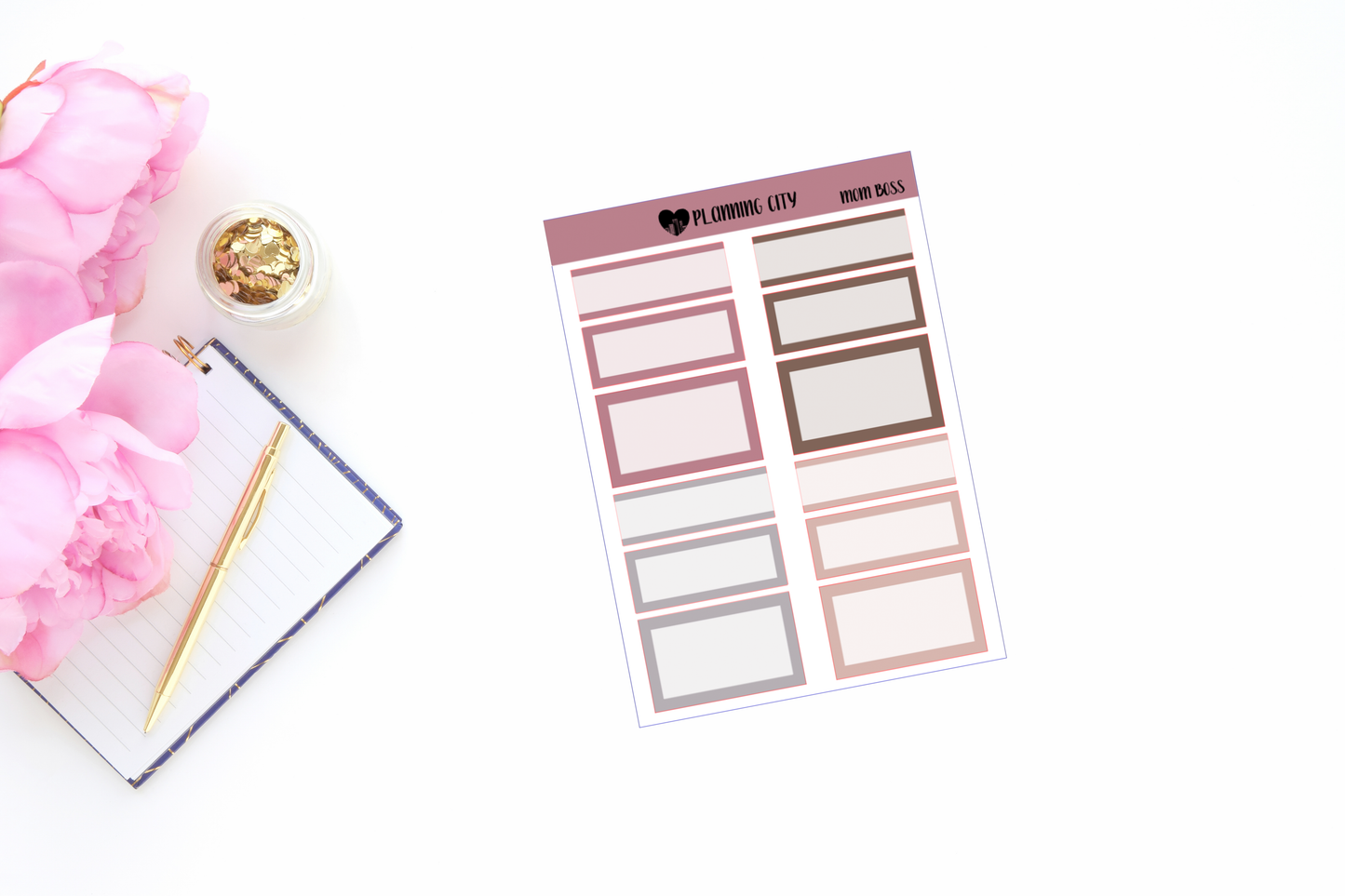 Mom Boss Functional Boxes Add on Planner Stickers